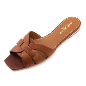 Saint Laurent Amber Nu Pieds Tribute Slide Sandals Size US 8.5 | EU 38.5