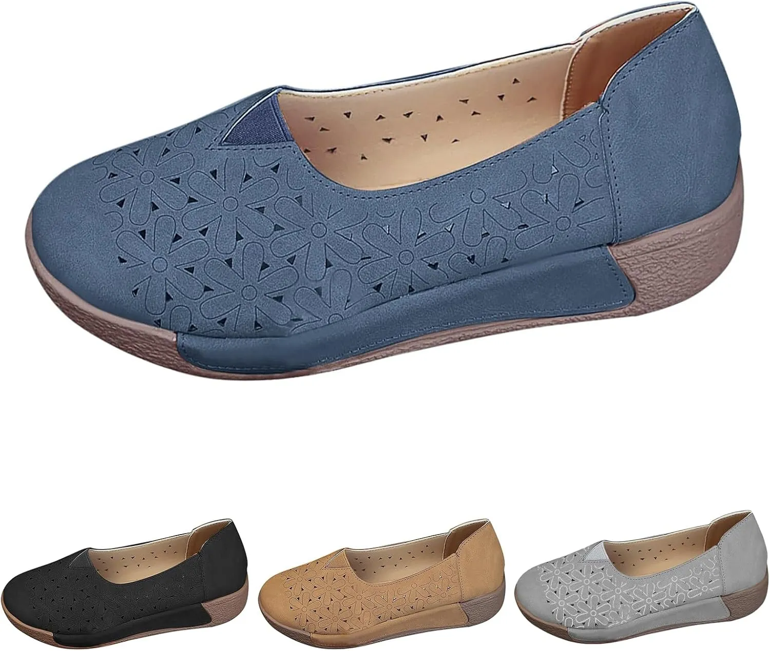 Sandals for Women 2025 Comfortable Womens Flat Shoes Round Toe Hollow Casual Loafers Slip On Walking Flats Dress Shoes for Women