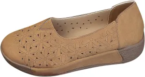 Sandals for Women 2025 Comfortable Womens Flat Shoes Round Toe Hollow Casual Loafers Slip On Walking Flats Dress Shoes for Women