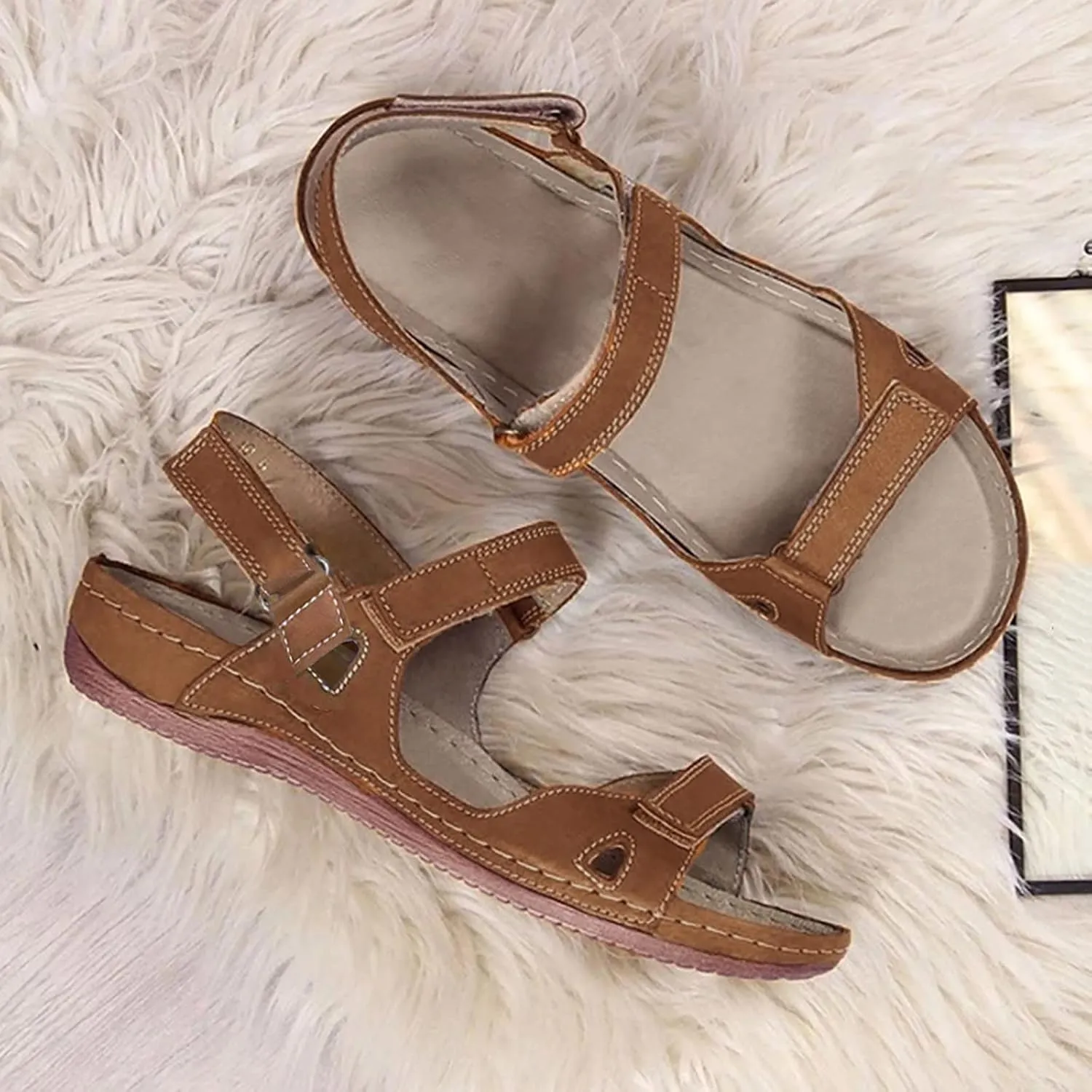 Sandals for Women Wide Width, 2024 Summer Comfortable Platforms Sandals Shoes Beach Travel Shoe Casual Flip Flops Slippers