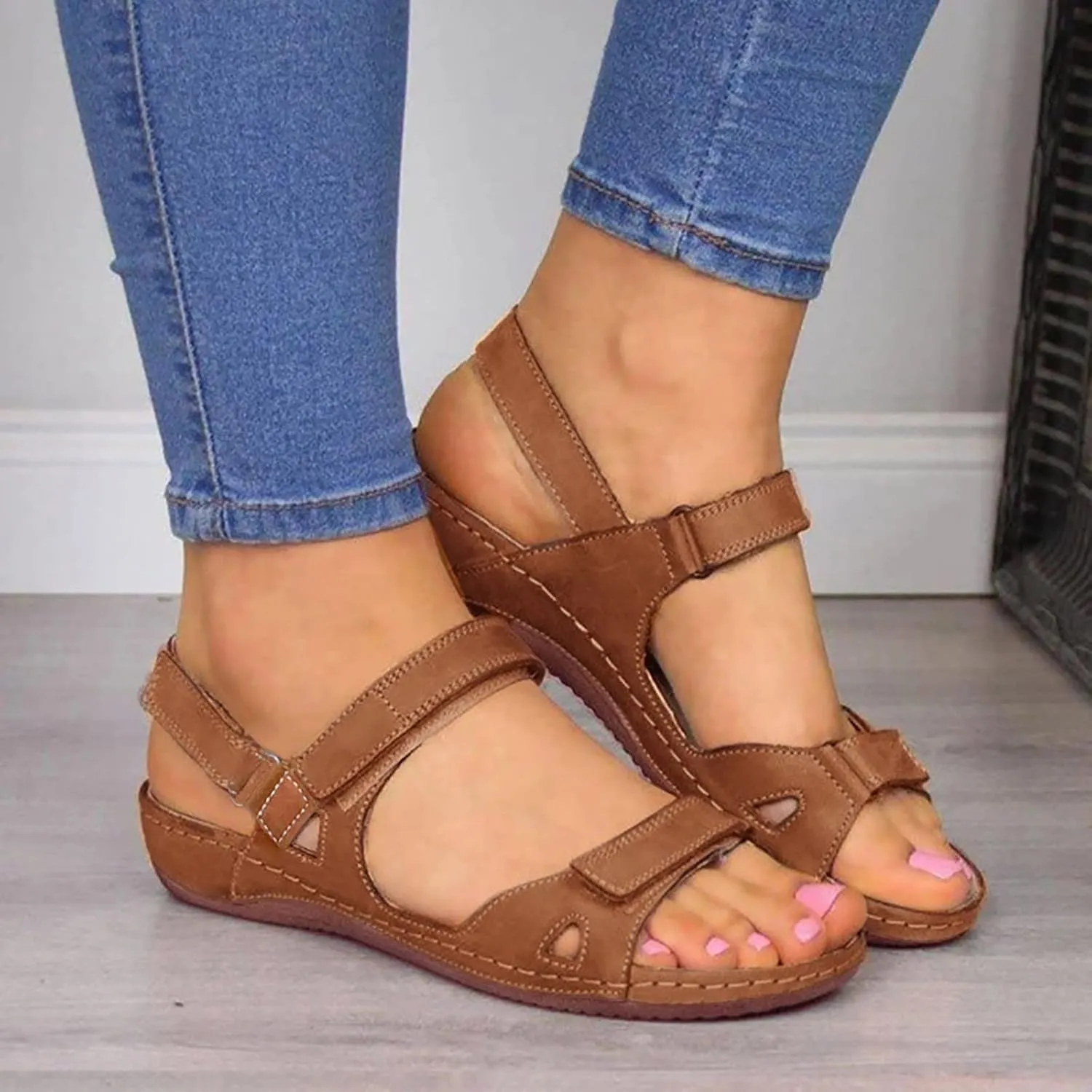 Sandals for Women Wide Width, 2024 Summer Comfortable Platforms Sandals Shoes Beach Travel Shoe Casual Flip Flops Slippers