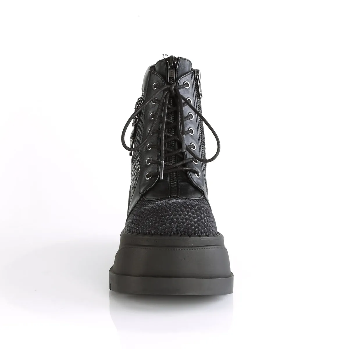 STOMP-18 DemoniaCult Black Vegan Leather Sexy Women's Ankle Boots (Alternative Footwear)