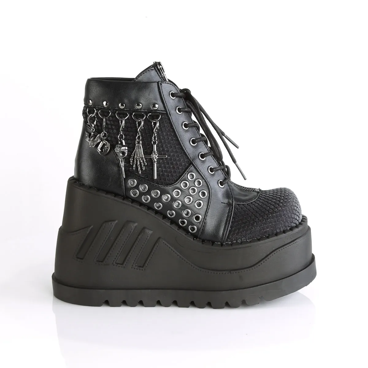 STOMP-18 DemoniaCult Black Vegan Leather Sexy Women's Ankle Boots (Alternative Footwear)