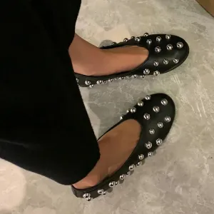 Studded Leather Flats