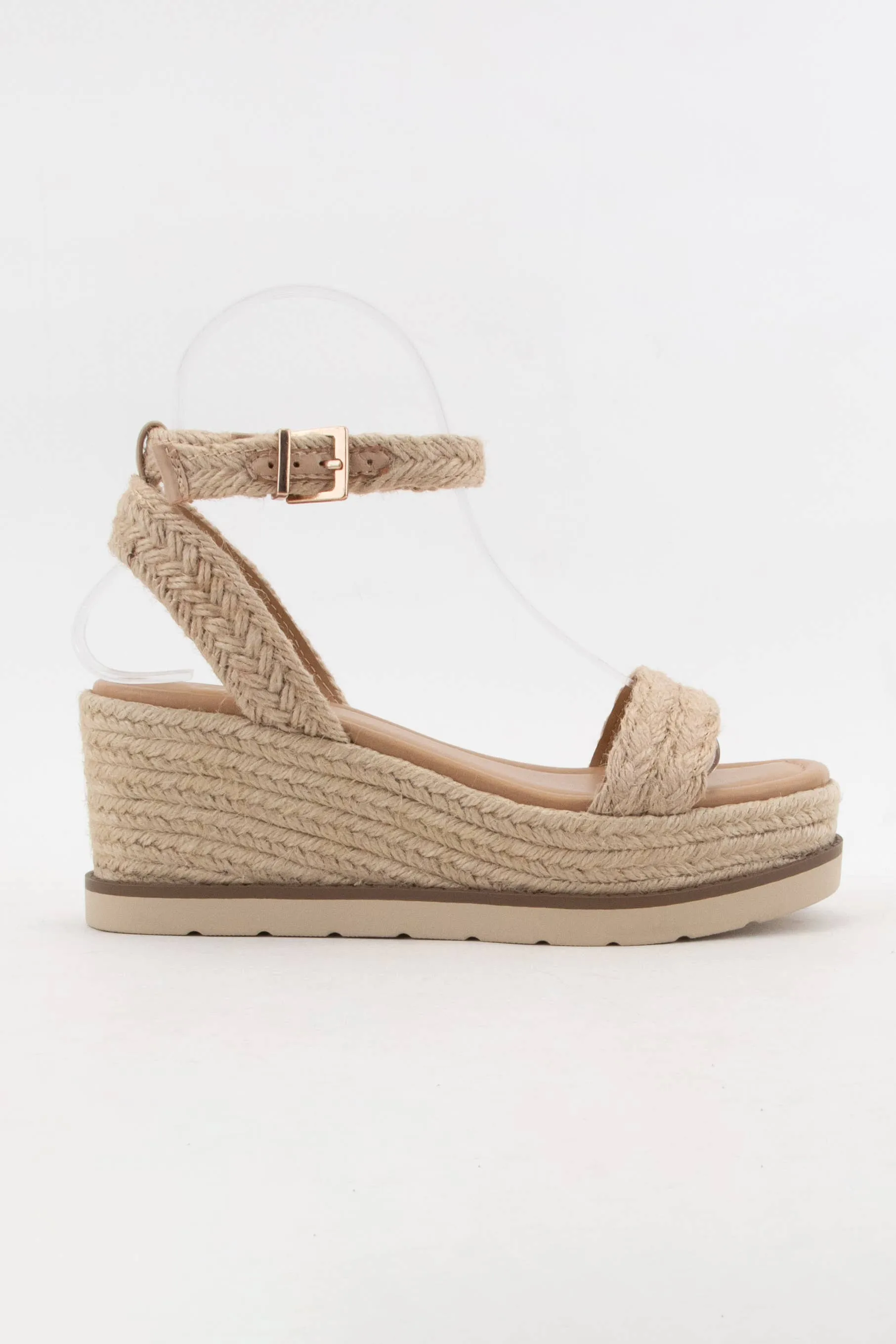 SWING JUTE STRAP ESPADRILLES WEDGE PLATFORM HEEL SANDAL