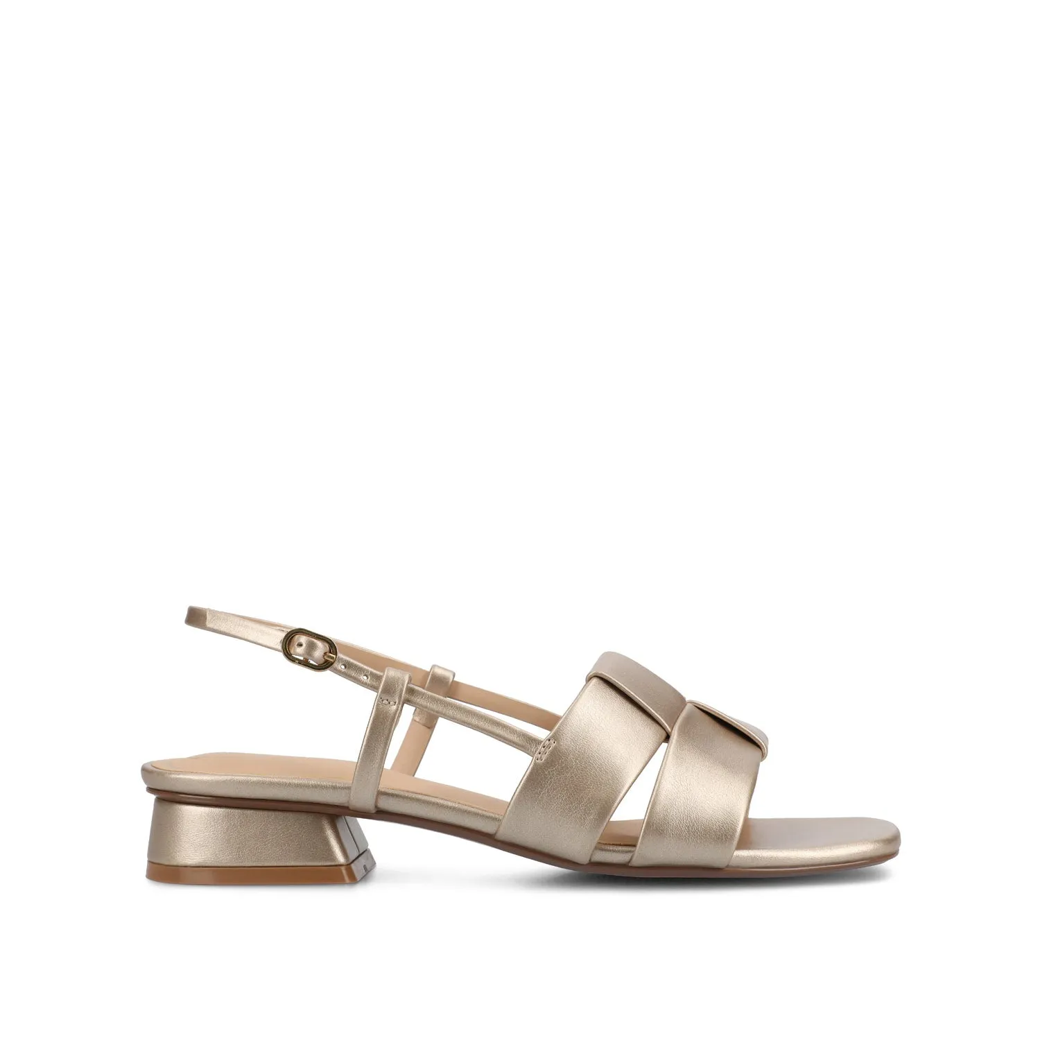 TABATHA LOW BLOCK HEELS IN FAUX LEATHER