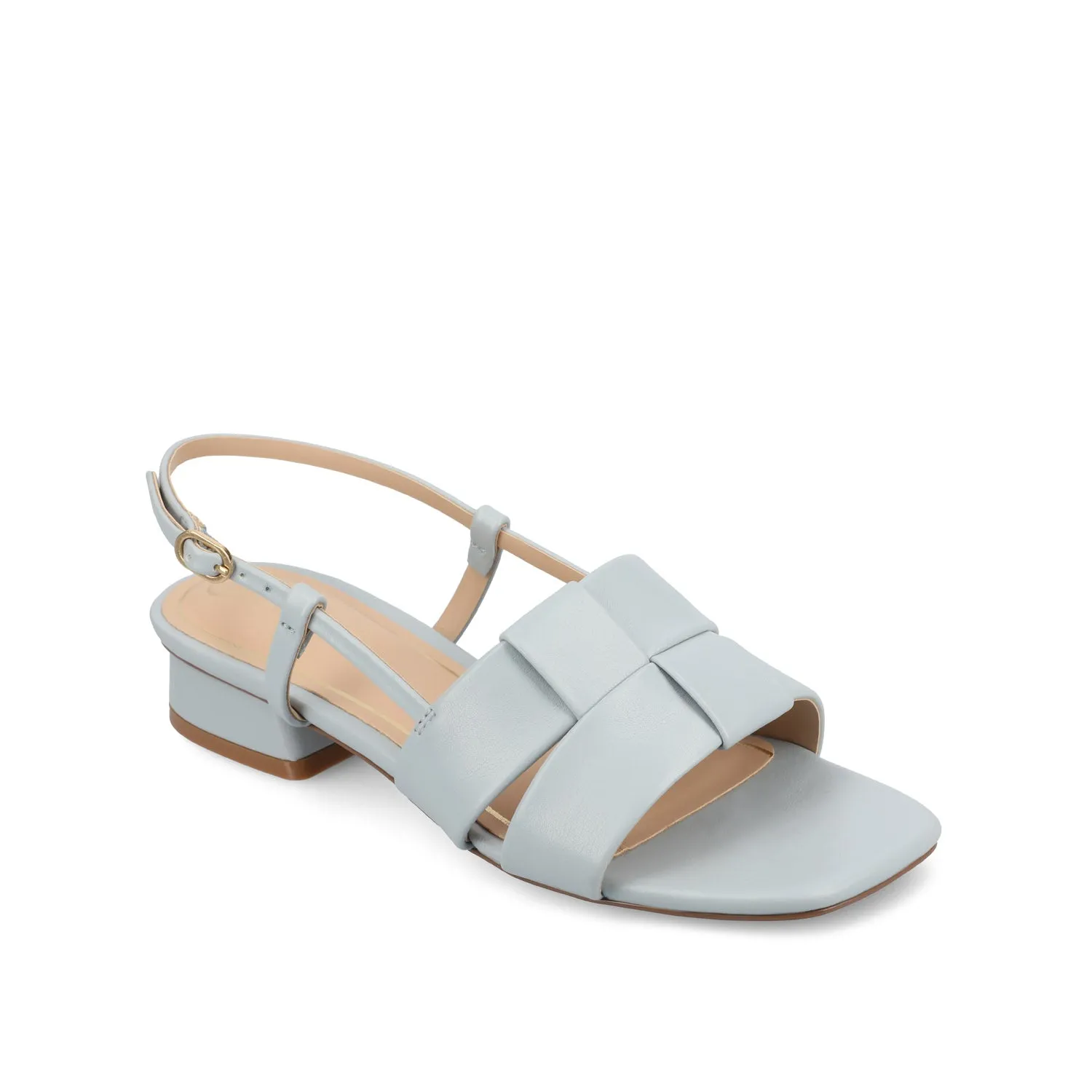 TABATHA LOW BLOCK HEELS IN FAUX LEATHER