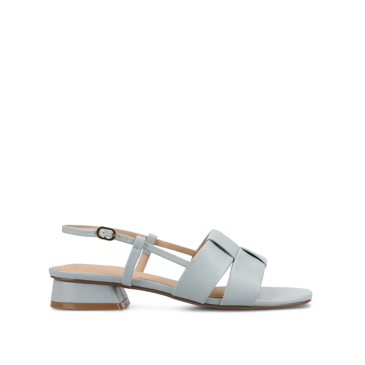 TABATHA LOW BLOCK HEELS IN FAUX LEATHER