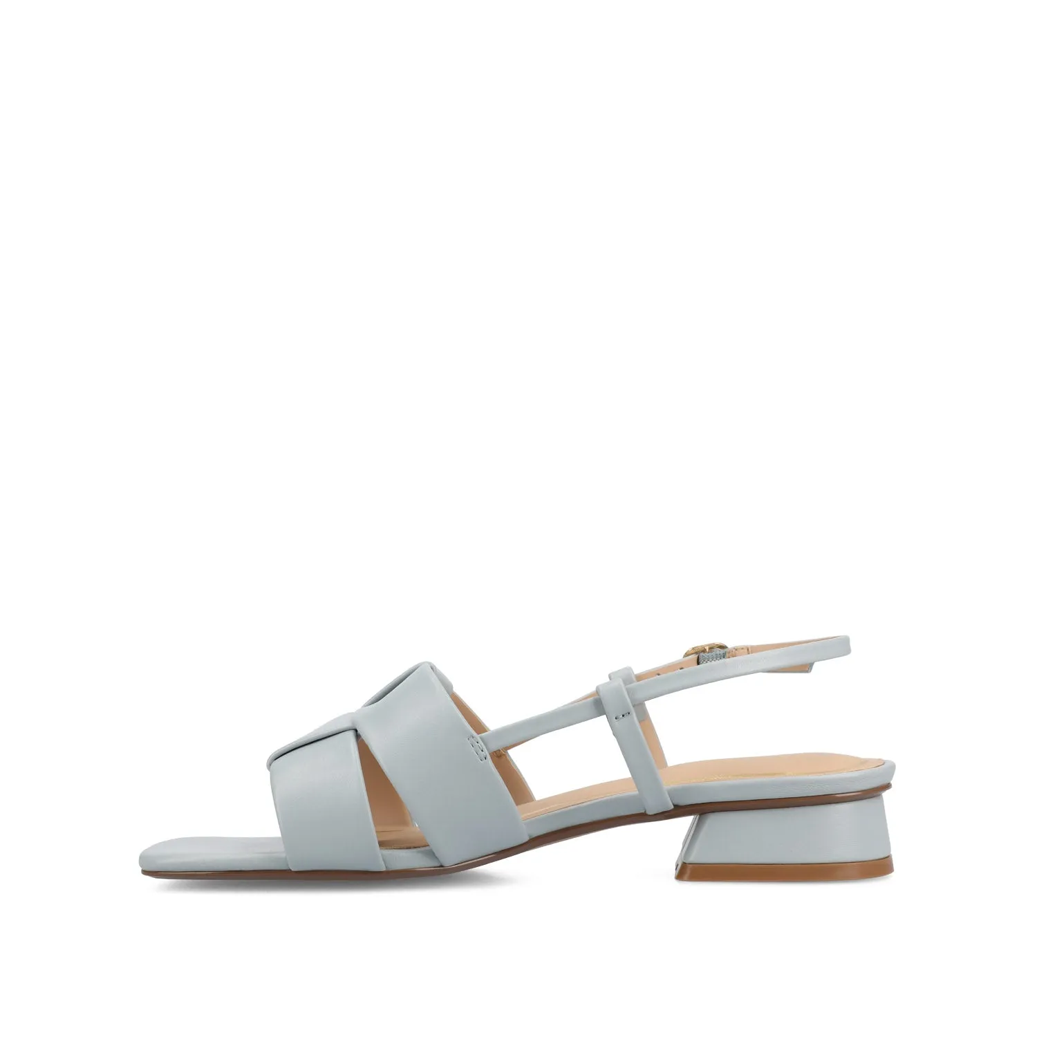 TABATHA LOW BLOCK HEELS IN FAUX LEATHER