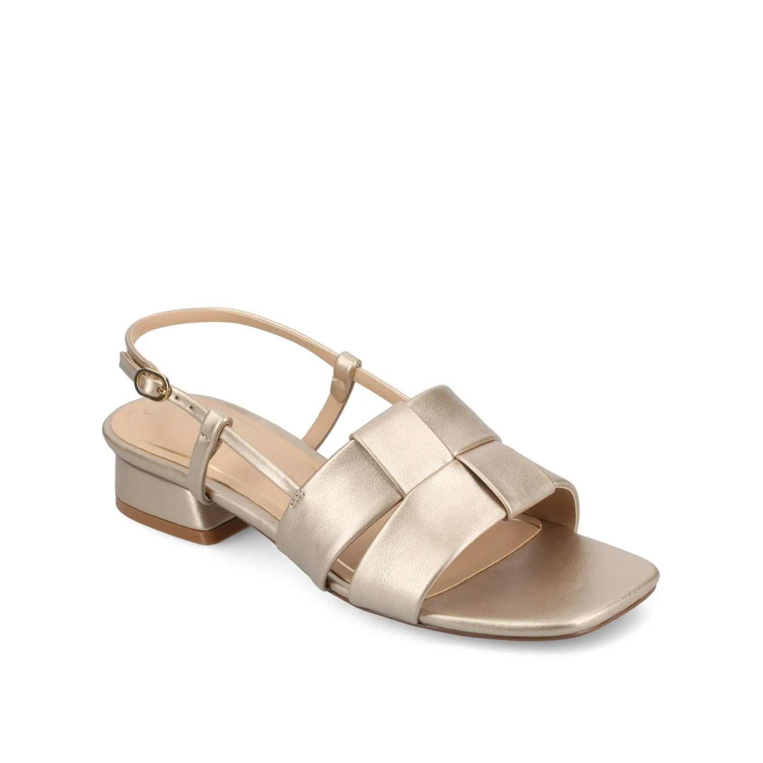 TABATHA LOW BLOCK HEELS IN FAUX LEATHER