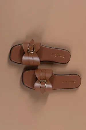 Tan Chic Buckle Sandals