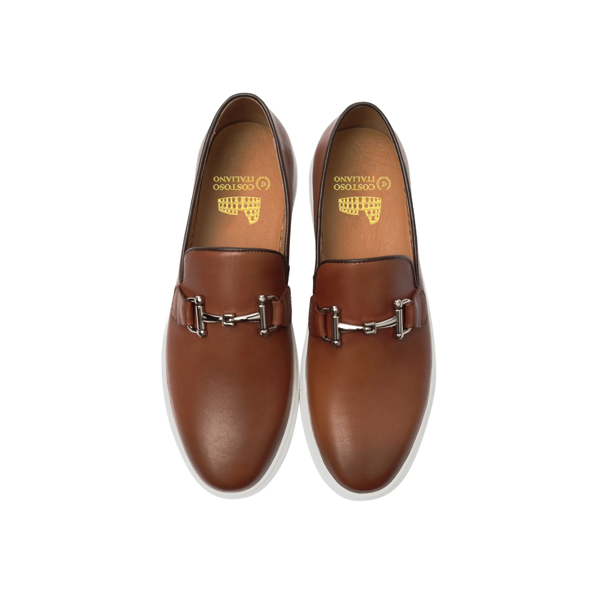 Tan Leather Alvin Horse Bit Sneakers