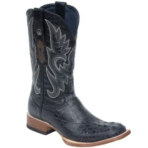 Tanner Mark Men's Print Caiman Hornback Square Toe Boots Black TM201702