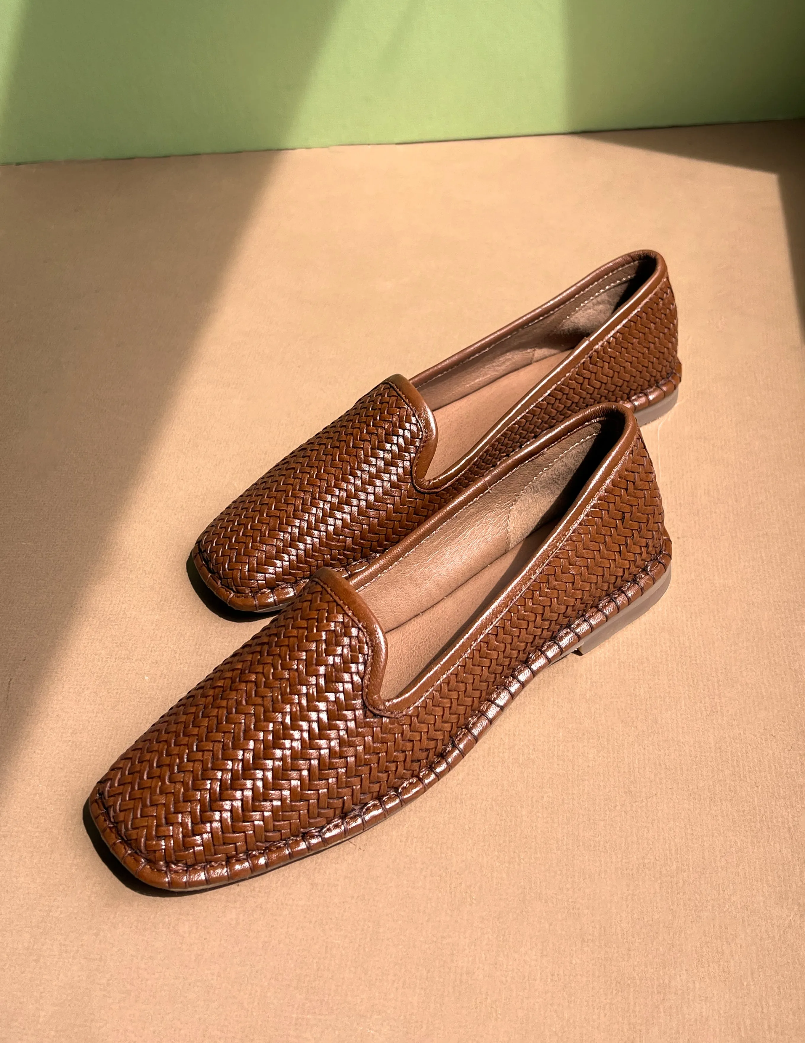 Trustworthy Woven Leather Flats