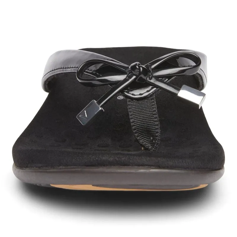 Vionic Women's Bella II Flip Flops- Black Patent