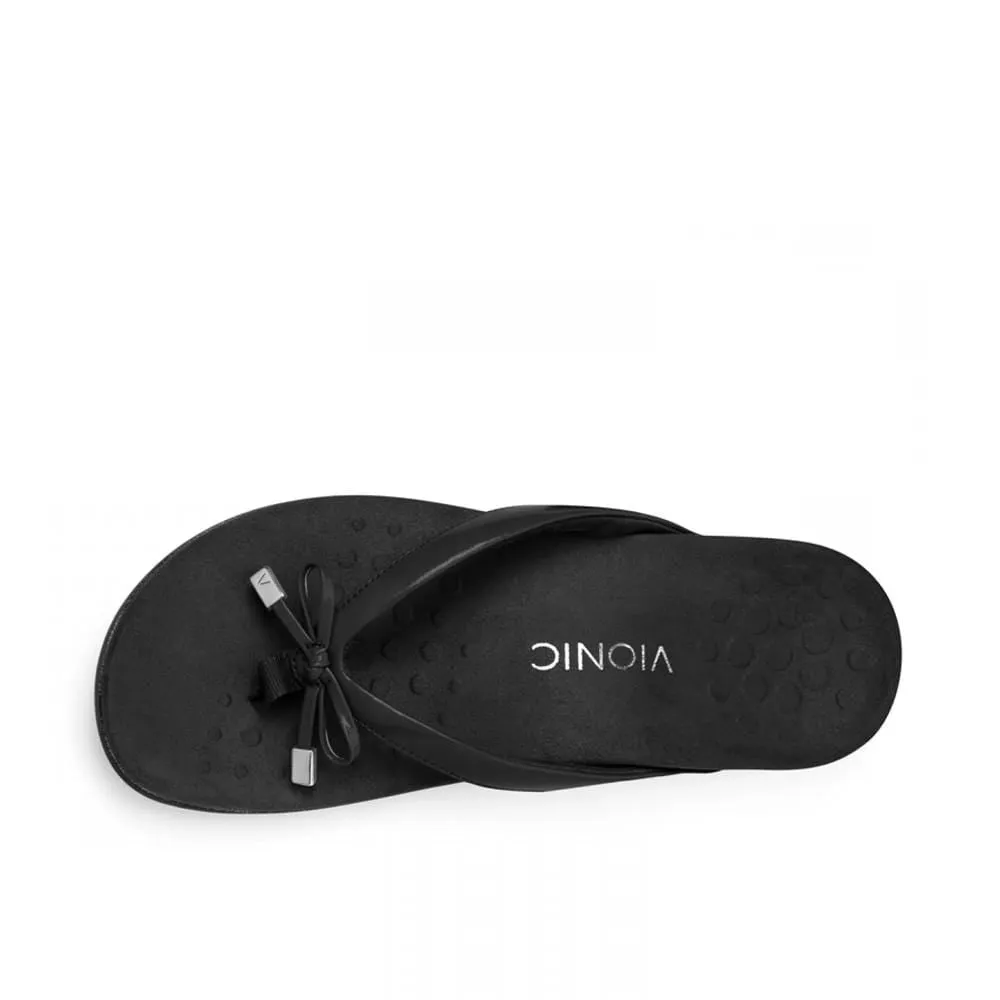 Vionic Women's Bella II Flip Flops- Black Patent