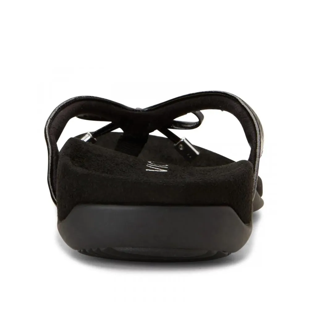 Vionic Women's Bella II Flip Flops- Black Patent
