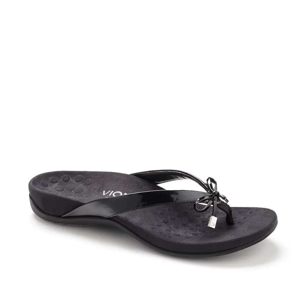 Vionic Women's Bella II Flip Flops- Black Patent
