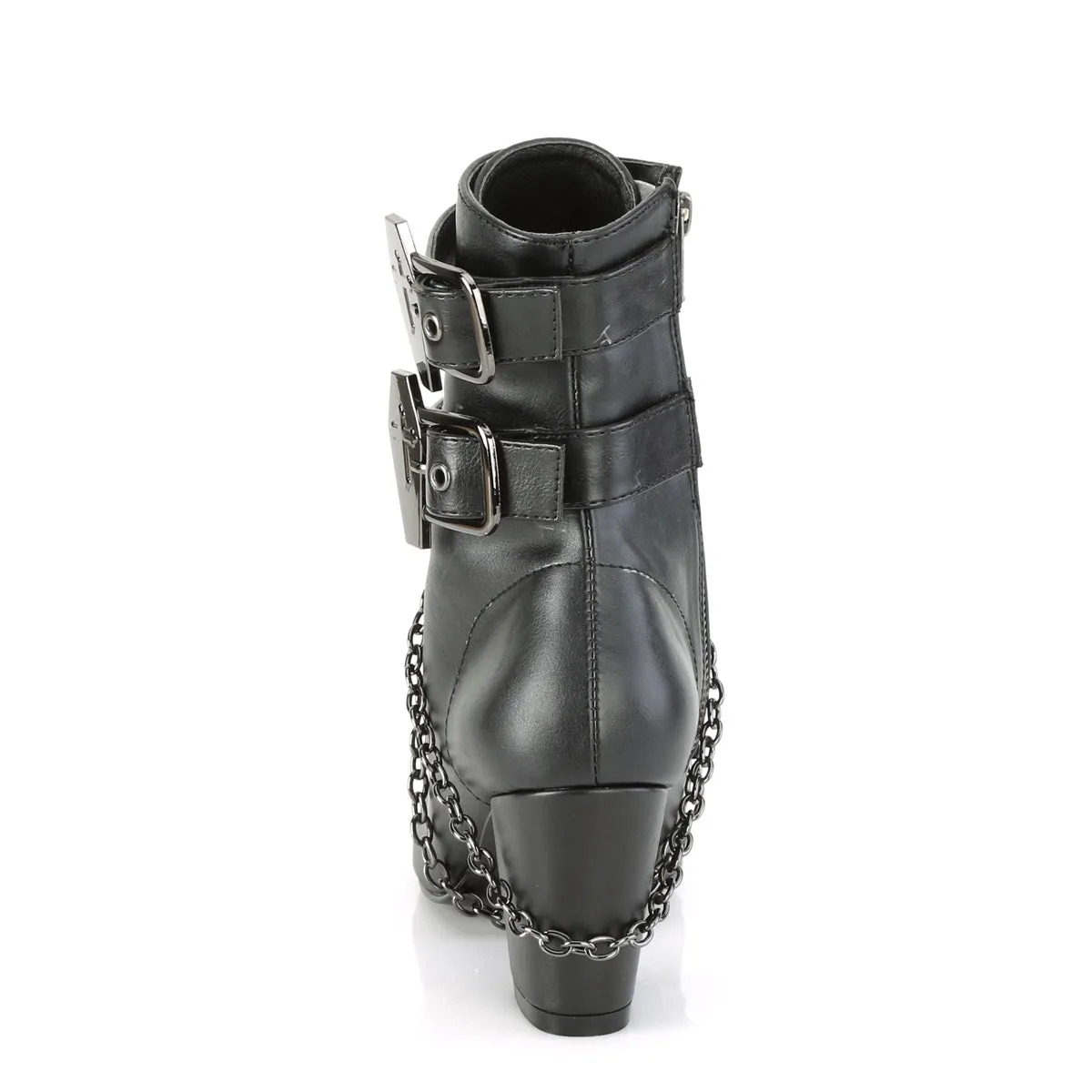 VIVIKA-128 DemoniaCult Black Vegan Leather Sexy Women's Ankle Boots (Alternative Footwear)