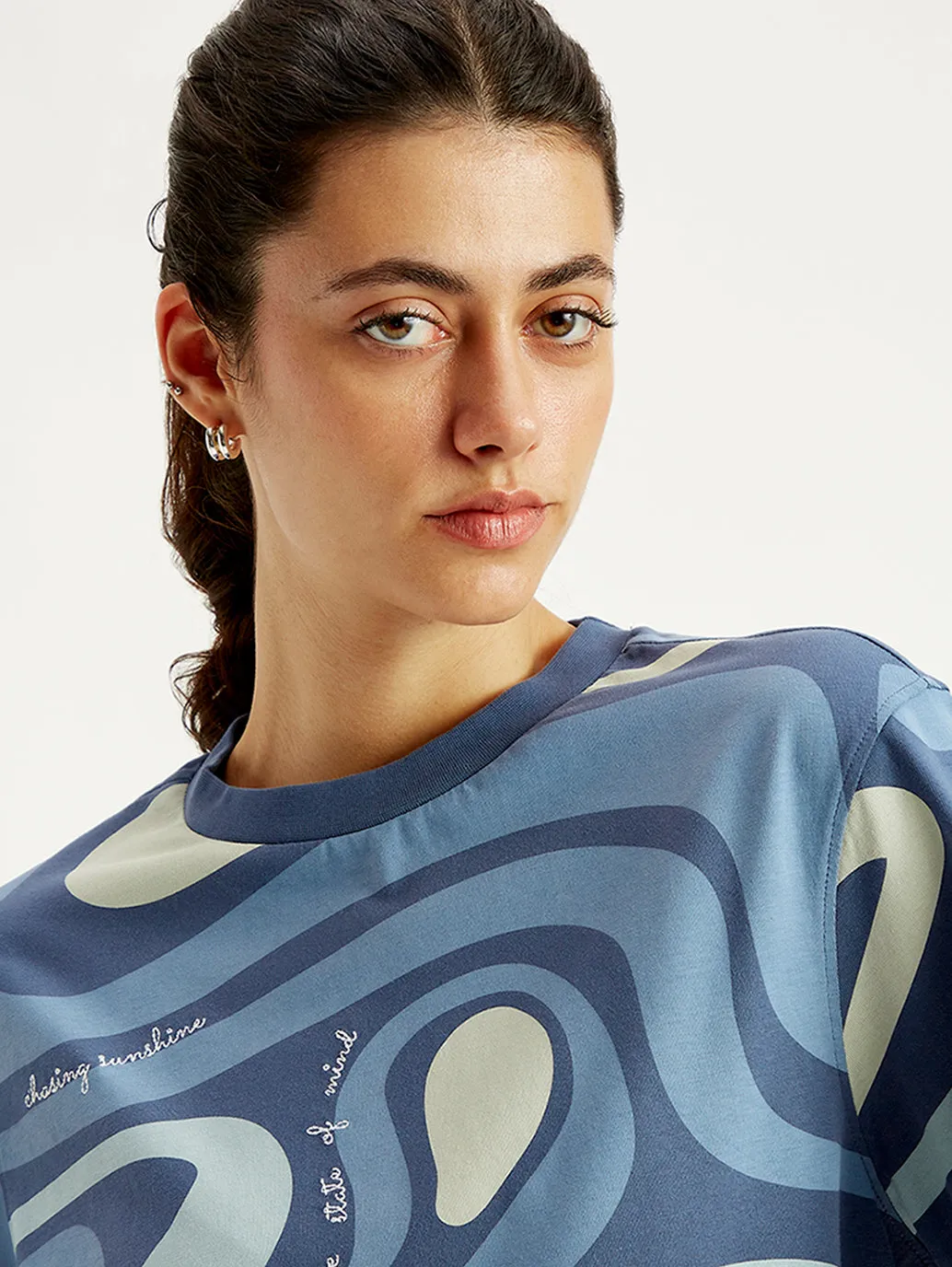 Women's Abstract Print Relaxed Fit T-shirt