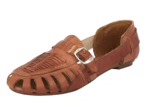 Women's Authentic Mexican Huaraches Sandals Genuine Ankle Strap Zip #772