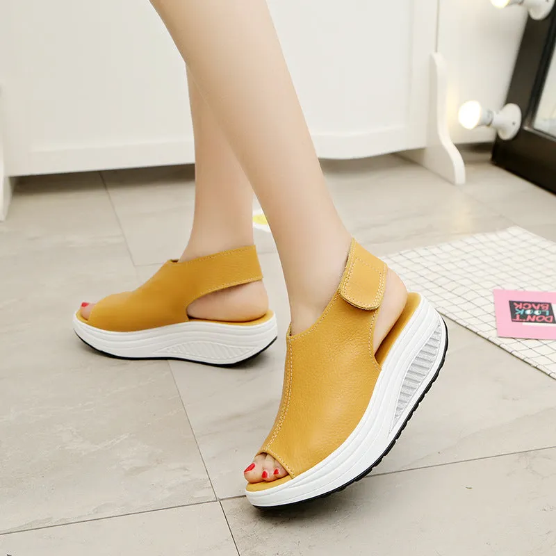 Women's Comfort Peep Toe Walking Wedges Sandals