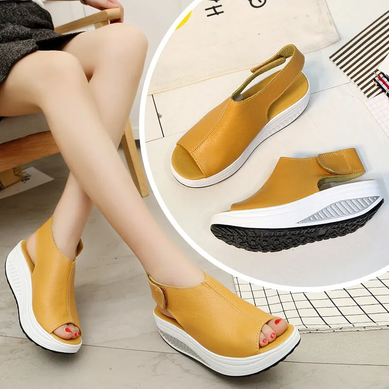 Women's Comfort Peep Toe Walking Wedges Sandals