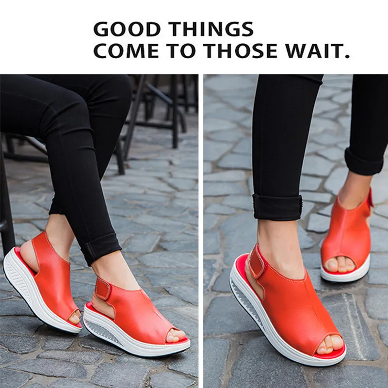 Women's Comfort Peep Toe Walking Wedges Sandals