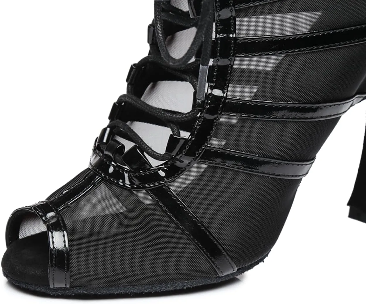 Women's Peep Toe Ballroom Dance Boots Latin Party Wedding Performance Practice Dance Shoes