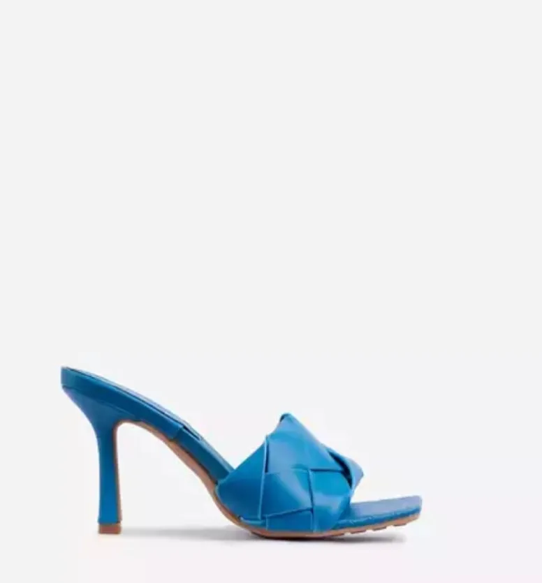 WOVEN PEEP TOE MULE