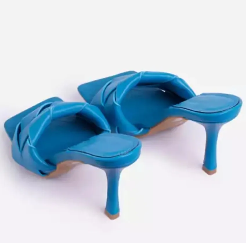WOVEN PEEP TOE MULE