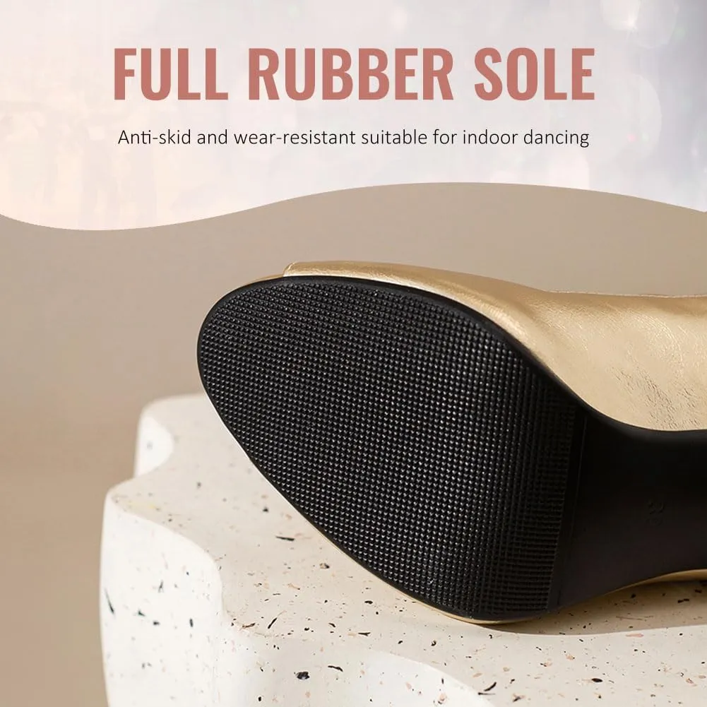 YKXLM Latin Salsa Ballroom Dance Shoes for Women with Zipper Ankle Open Toe Dancing Boots