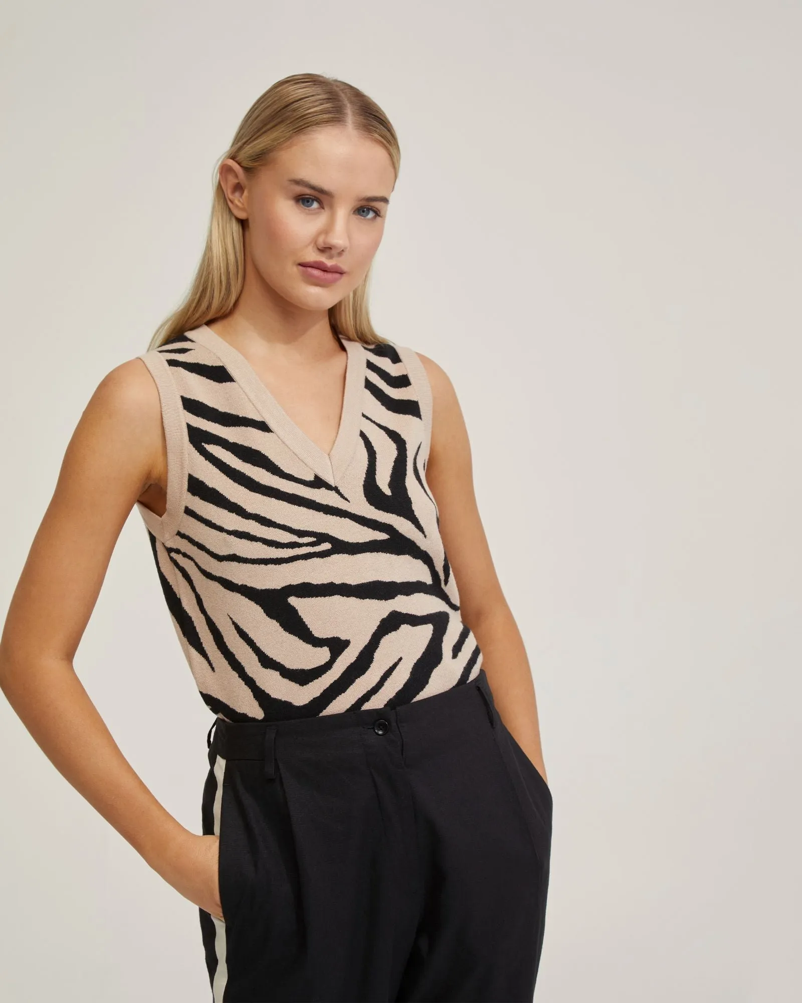 Zebra Knitted Vest