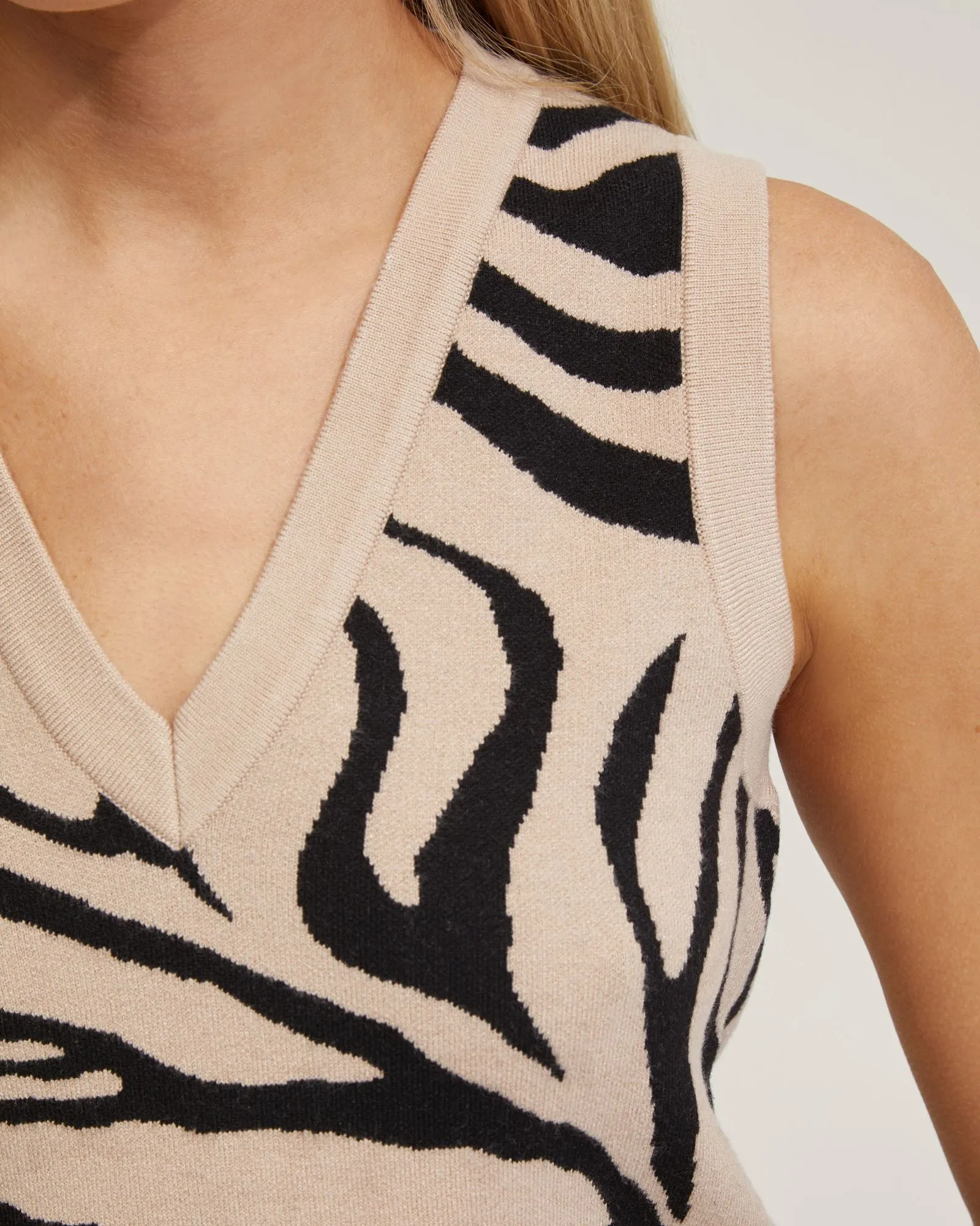 Zebra Knitted Vest